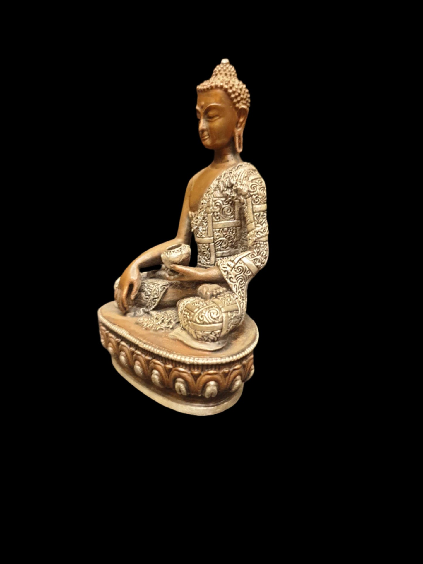 hakyamuni Buddha Statue – Silver & Chocolate Oxidized – The Awakened One in Timeless