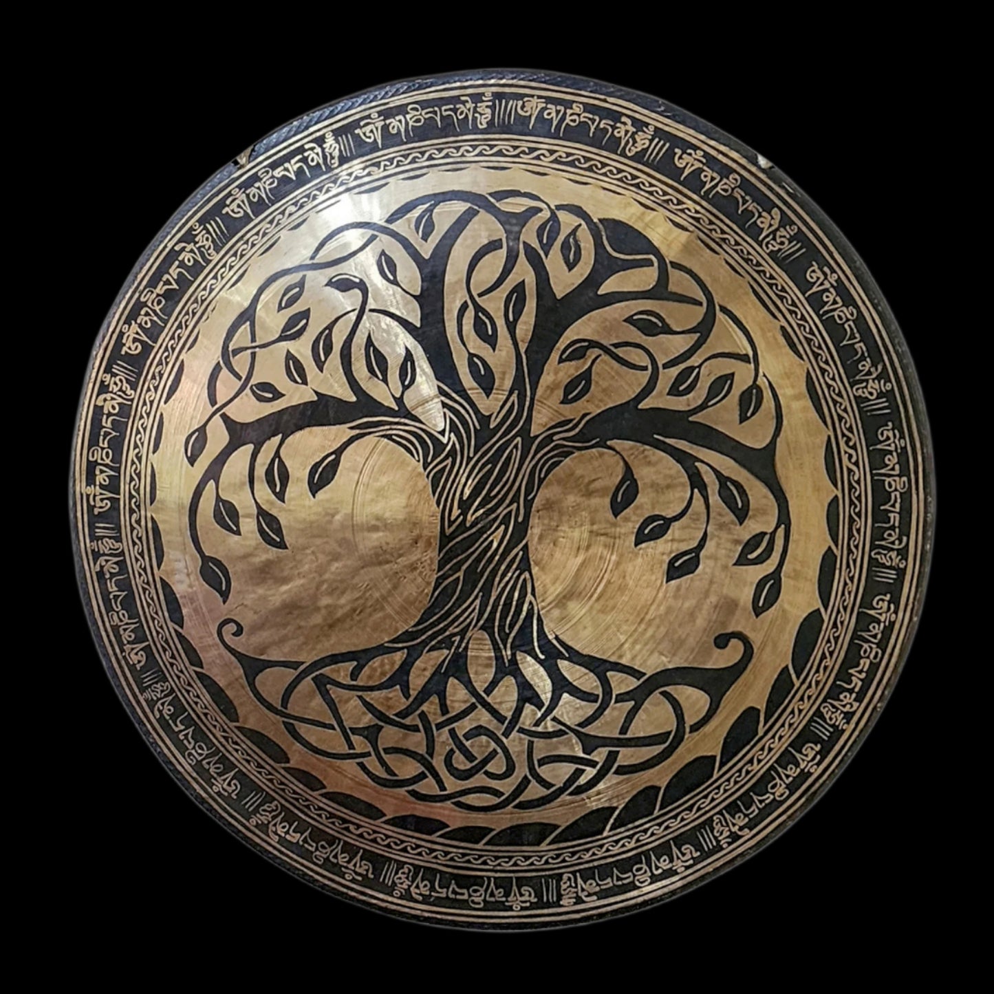 Harmonic Bronze Chau Gong with Tree Etching – A Symbol of Grounding, Growth & Acoustic Grace