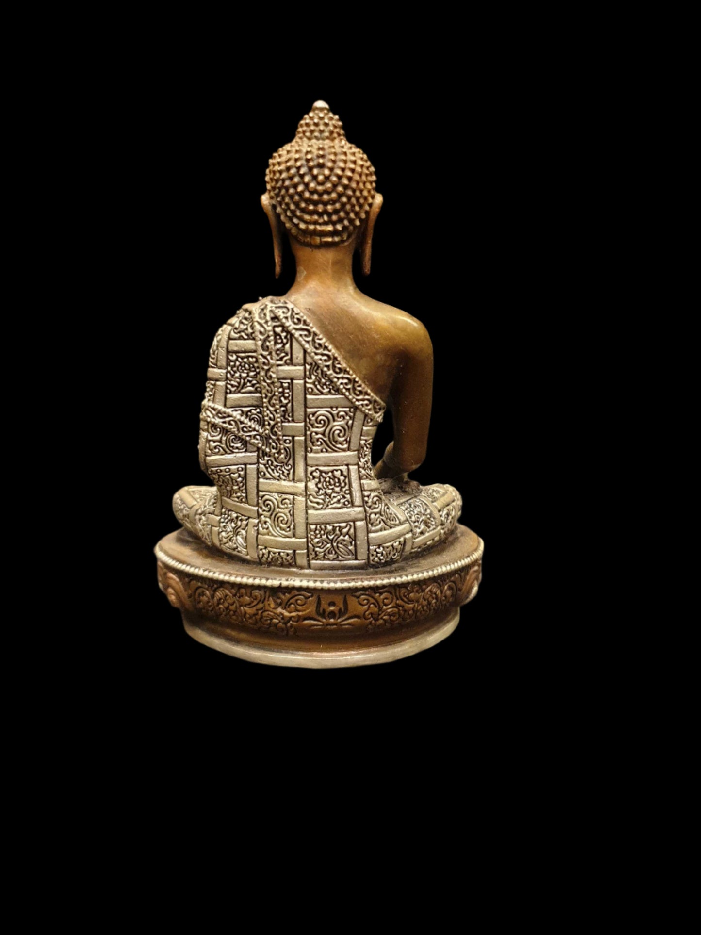 hakyamuni Buddha Statue – Silver & Chocolate Oxidized – The Awakened One in Timeless