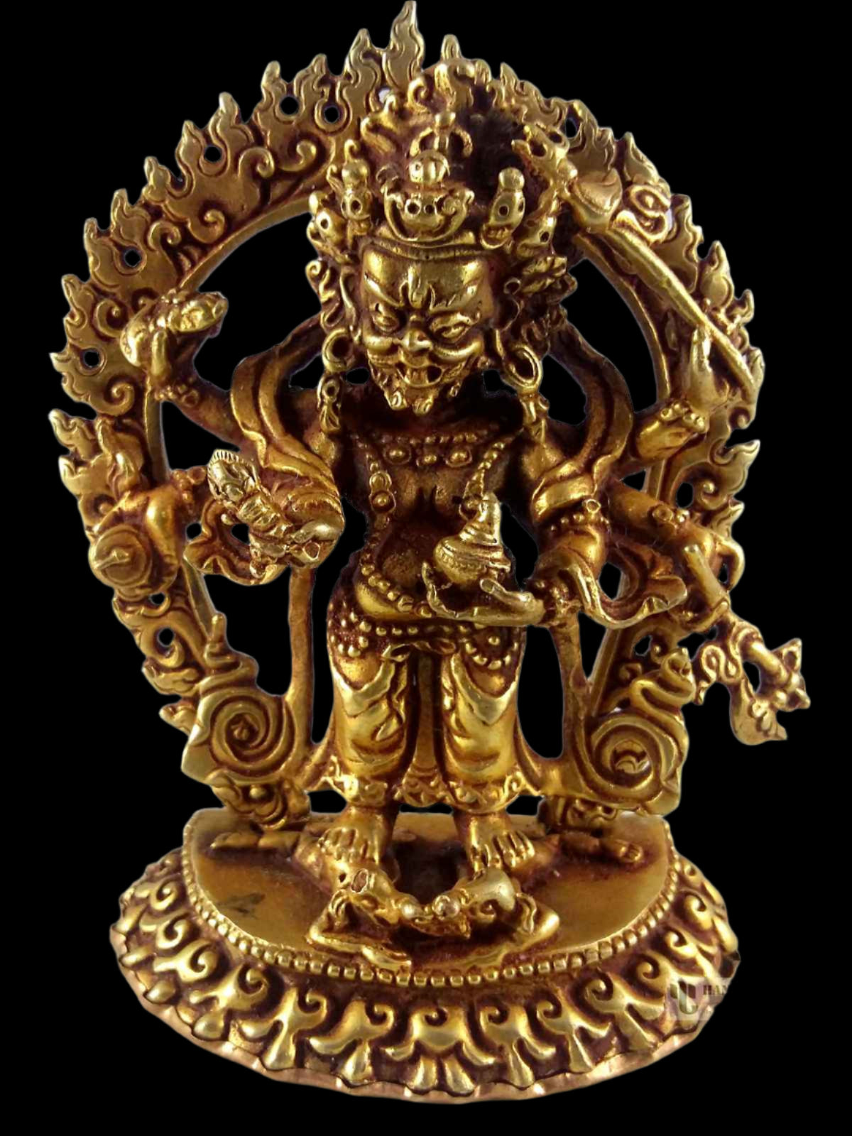 White Mahakala – Guardian of Prosperity Full Gold-Plated Copper Statue
