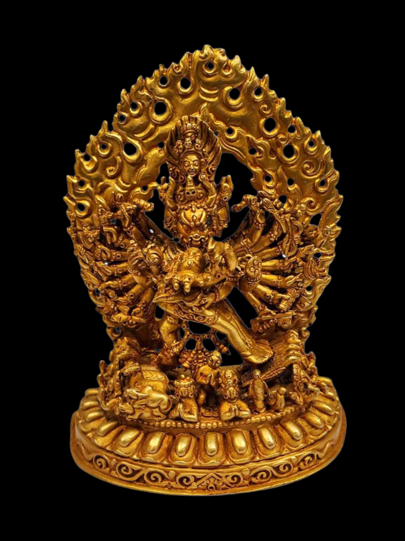 Yamantaka Shakti – Gold Plated Statue of the Wrathful Destroyer of Ignorance