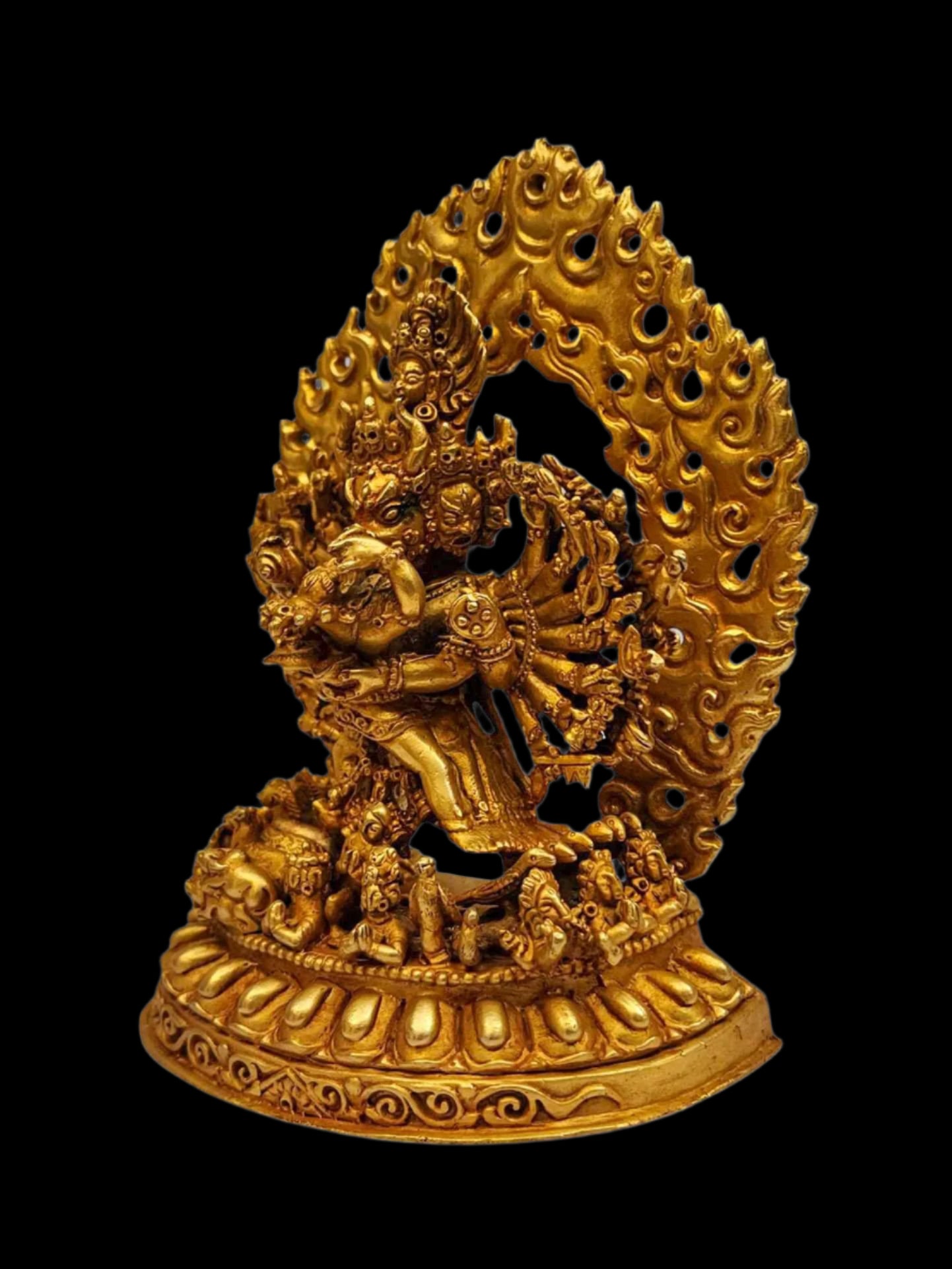 Yamantaka Shakti – Gold Plated Statue of the Wrathful Destroyer of Ignorance
