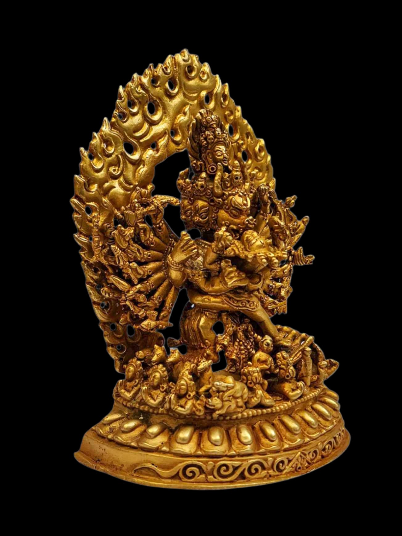 Yamantaka Shakti – Gold Plated Statue of the Wrathful Destroyer of Ignorance